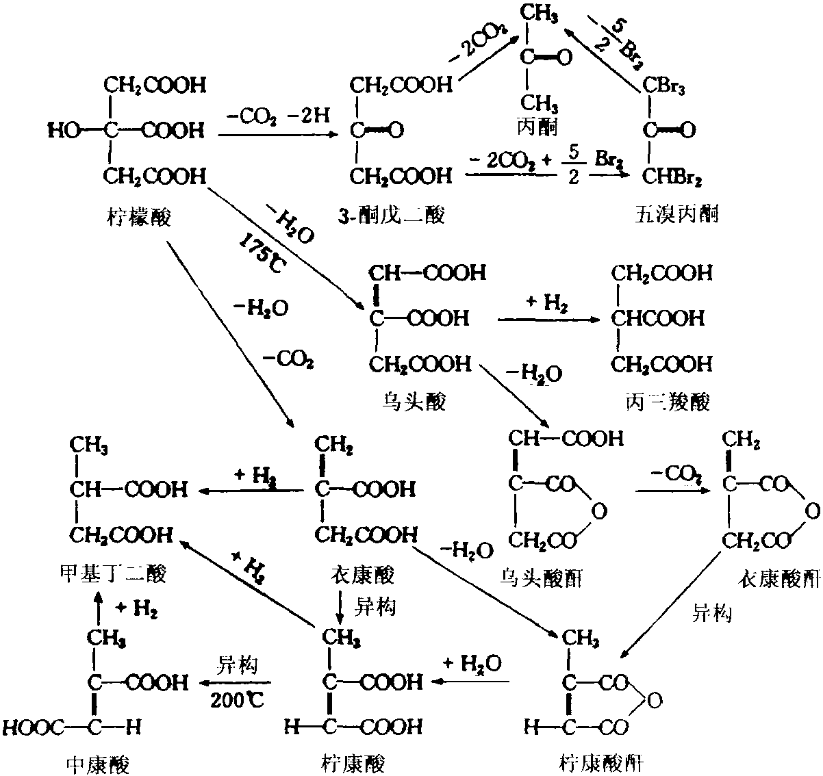 三、檸檬酸的化學(xué)性質(zhì)